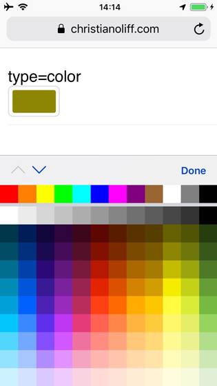 iOS 12.2 Color Input - Safari