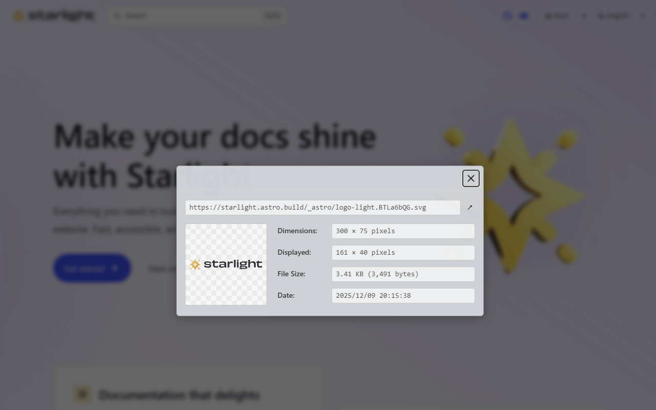 Image Size Info Browser Extension